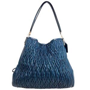Coach 2013 Teal Madison Phoebe Gathered Twist Leather Shoulder Bag Leather 26257